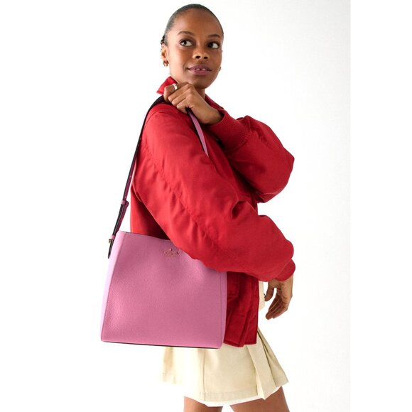 New Kate Spade Juliette Medium Bucket Pebble Leather Nouveau Rose - Picture 4 of 4